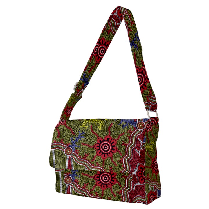 Authentic Aboriginal Art - Connections Full Print Messenger Bag (M)