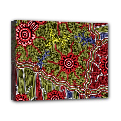 Authentic Aboriginal Art - Connections Canvas 10  X 8  (stretched) by hogartharts