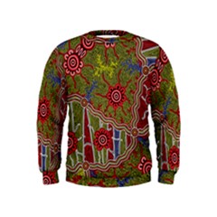 Authentic Aboriginal Art - Connections Kids  Sweatshirt