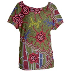 Authentic Aboriginal Art - Connections Women s Oversized T-shirt by hogartharts