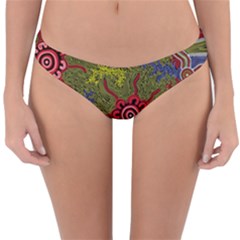 Authentic Aboriginal Art - Connections Reversible Hipster Bikini Bottoms by hogartharts