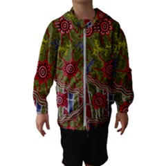 Authentic Aboriginal Art - Connections Kids  Hooded Windbreaker