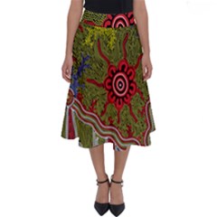 Authentic Aboriginal Art - Connections Perfect Length Midi Skirt by hogartharts