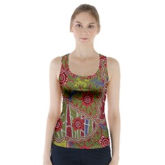 Authentic Aboriginal Art - Connections Racer Back Sports Top by hogartharts