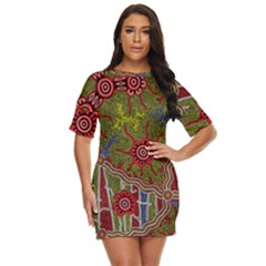 Authentic Aboriginal Art - Connections Just Threw It On Dress by hogartharts