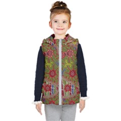 Authentic Aboriginal Art - Connections Kids  Hooded Puffer Vest by hogartharts