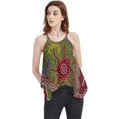 Authentic Aboriginal Art - Connections Flowy Camisole Tank Top by hogartharts