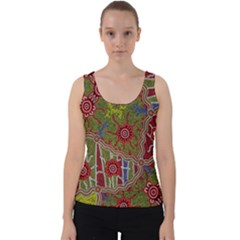 Authentic Aboriginal Art - Connections Velvet Tank Top by hogartharts