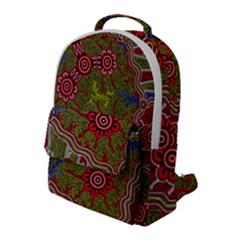 Authentic Aboriginal Art - Connections Flap Pocket Backpack (large) by hogartharts