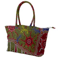 Authentic Aboriginal Art - Connections Canvas Shoulder Bag by hogartharts