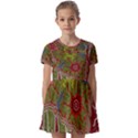 Authentic Aboriginal Art - Connections Kids  Short Sleeve Pinafore Style Dress View1