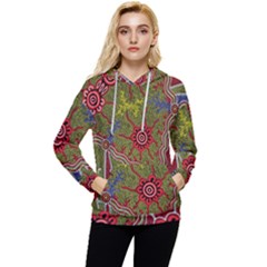 Authentic Aboriginal Art - Connections Women s Lightweight Drawstring Hoodie