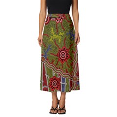 Authentic Aboriginal Art - Connections Classic Midi Chiffon Skirt by hogartharts