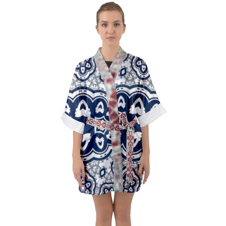 IMFD DGB 1 Half Sleeve Satin Kimono 