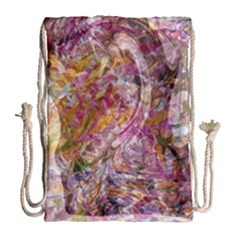 Abstract Pink Blend Drawstring Bag (large) by kaleidomarblingart