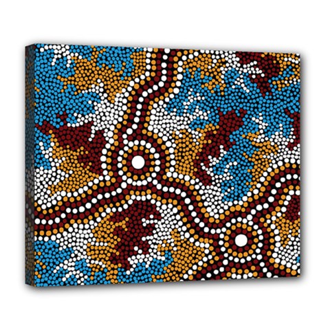 Authentic Aboriginal Art - Wetland Dreaming Deluxe Canvas 24  X 20  (stretched)