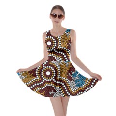 Authentic Aboriginal Art - Wetland Dreaming Skater Dress by hogartharts