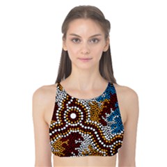 Authentic Aboriginal Art - Wetland Dreaming Tank Bikini Top by hogartharts