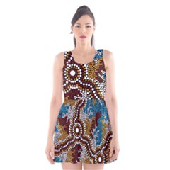 Authentic Aboriginal Art - Wetland Dreaming Scoop Neck Skater Dress by hogartharts