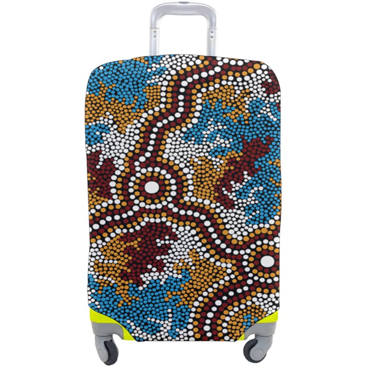 Authentic Aboriginal Art - Wetland Dreaming Luggage Cover (Large)