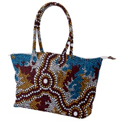 Authentic Aboriginal Art - Wetland Dreaming Canvas Shoulder Bag by hogartharts