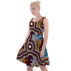 Authentic Aboriginal Art - Wetland Dreaming Knee Length Skater Dress by hogartharts