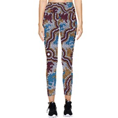 Authentic Aboriginal Art - Wetland Dreaming Pocket Leggings  by hogartharts