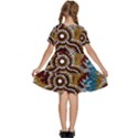 Authentic Aboriginal Art - Wetland Dreaming Kids  Short Sleeve Tiered Mini Dress View4