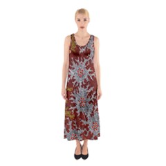 Authentic Aboriginal Art - Bushland Dreaming Sleeveless Maxi Dress by hogartharts