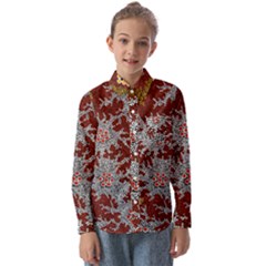 Authentic Aboriginal Art - Bushland Dreaming Kids  Long Sleeve Shirt by hogartharts