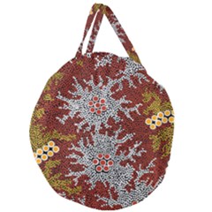 Authentic Aboriginal Art - Bushland Dreaming Giant Round Zipper Tote by hogartharts