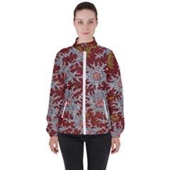 Authentic Aboriginal Art - Bushland Dreaming Women s High Neck Windbreaker by hogartharts