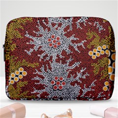 Authentic Aboriginal Art - Bushland Dreaming Make Up Pouch (large) by hogartharts