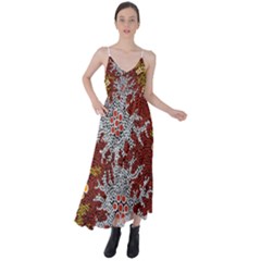 Authentic Aboriginal Art - Bushland Dreaming Tie Back Maxi Dress by hogartharts