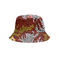 Authentic Aboriginal Art - Bushland Dreaming Bucket Hat (kids) by hogartharts