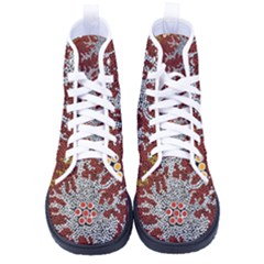 Authentic Aboriginal Art - Bushland Dreaming Kid s High-top Canvas Sneakers by hogartharts