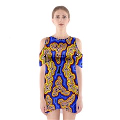 Authentic Aboriginal Art - Emu Dreaming Shoulder Cutout One Piece Dress by hogartharts