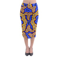 Authentic Aboriginal Art - Emu Dreaming Midi Pencil Skirt by hogartharts