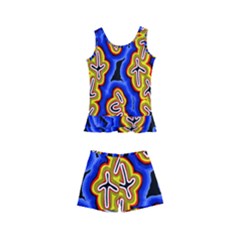 Authentic Aboriginal Art - Emu Dreaming Kids  Boyleg Swimsuit by hogartharts