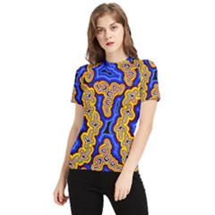 Authentic Aboriginal Art - Emu Dreaming Women s Short Sleeve Rash Guard