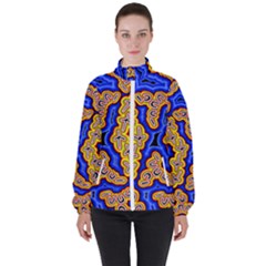 Authentic Aboriginal Art - Emu Dreaming Women s High Neck Windbreaker by hogartharts