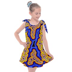 Authentic Aboriginal Art - Emu Dreaming Kids  Tie Up Tunic Dress by hogartharts