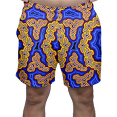 Authentic Aboriginal Art - Emu Dreaming Men s Shorts by hogartharts