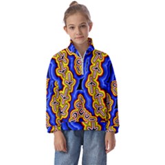 Authentic Aboriginal Art - Emu Dreaming Kids  Half Zip Hoodie by hogartharts