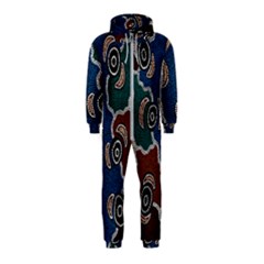 Authentic Aboriginal Art - Riverside Dreaming Hooded Jumpsuit (kids) by hogartharts