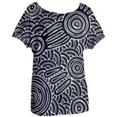 Authentic Aboriginal Art - Meeting Places Women s Oversized T-shirt by hogartharts