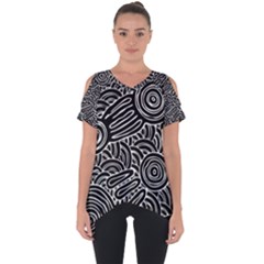 Authentic Aboriginal Art - Meeting Places Cut Out Side Drop T-shirt by hogartharts