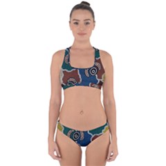 Authentic Aboriginal Art - Riverside Dreaming Cross Back Hipster Bikini Set by hogartharts