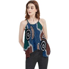 Authentic Aboriginal Art - Riverside Dreaming Flowy Camisole Tank Top by hogartharts