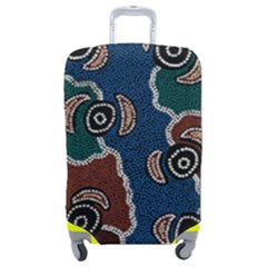 Authentic Aboriginal Art - Riverside Dreaming Luggage Cover (medium) by hogartharts